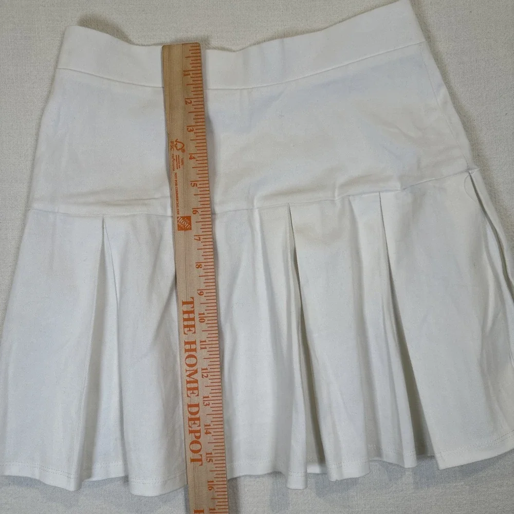 Full Tilt White Mini Skirt Flare Pleated Preppy Stretch Size Small - Picture 4 of 9